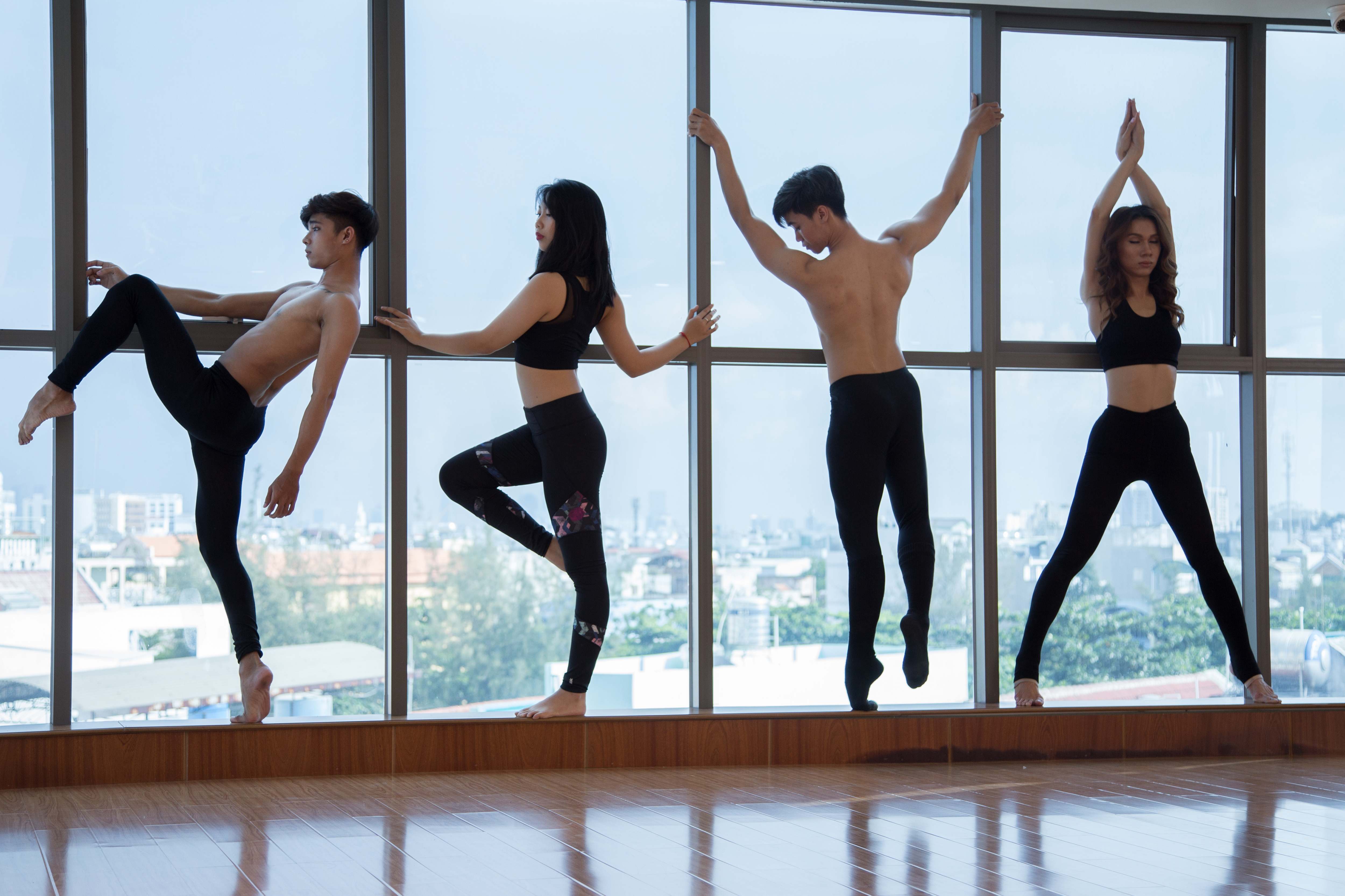 Dancers training in studio